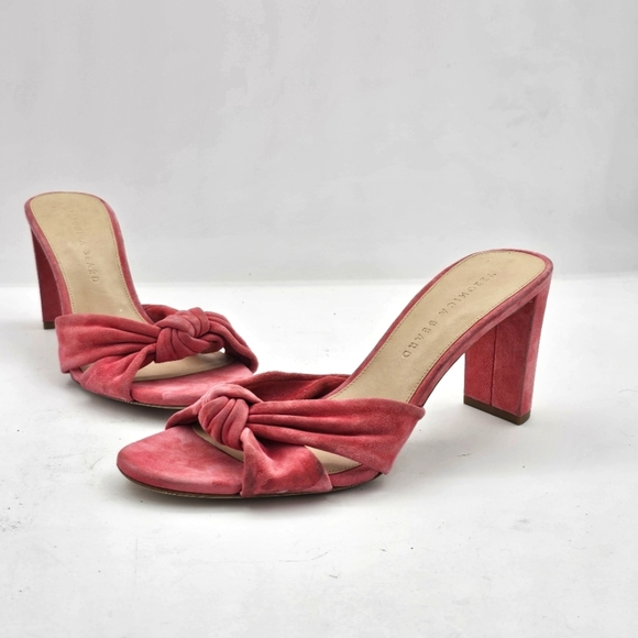 Veronica Beard Women’s Ganita Knot-Front Slides Size 9 Pink Suede Sandals - Picture 3 of 13